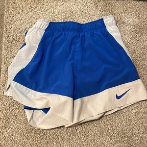 XS blue and white Nike athletic shorts
